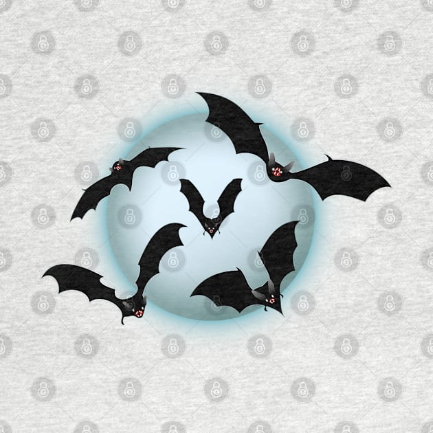 Halloween Bats under the moonlight by D-Pic